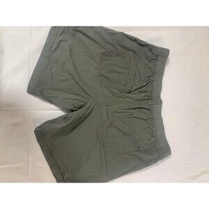 Dā-sh Green Shorts Cargo Womens Adults Elastic Waist Button Roll Tab Casual